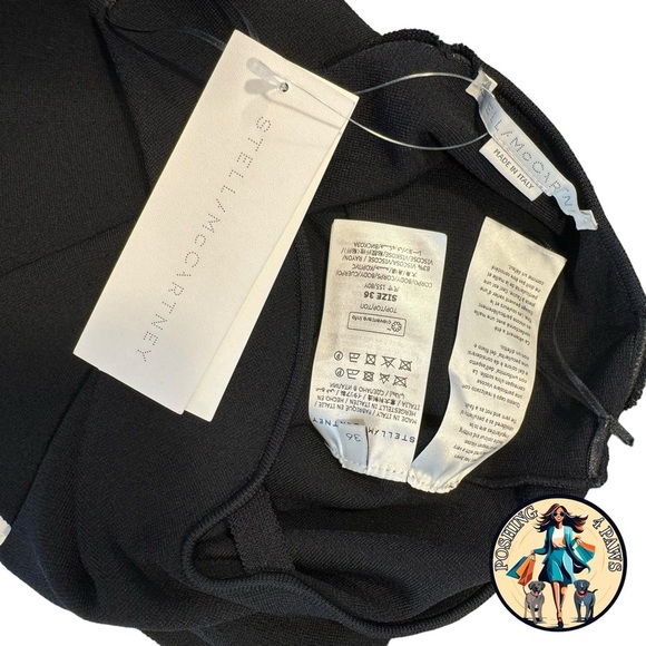 Stella McCartney Compact Knit Strapless Minimalist Bustier Top in Black Size XS - Picture 10 of 11